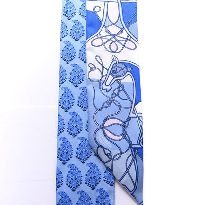 Hermes Silk Coup De Fouet Au Bloc Twilly Bleu Blanc Rose 2 of 4