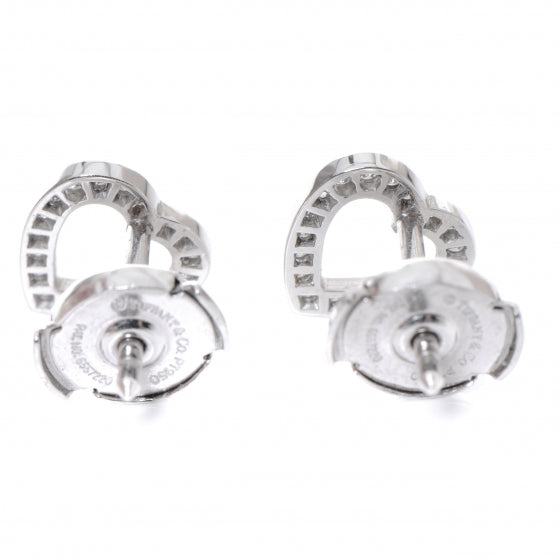 Tiffany Platinum Diamond Heart Earrings 3 of 4