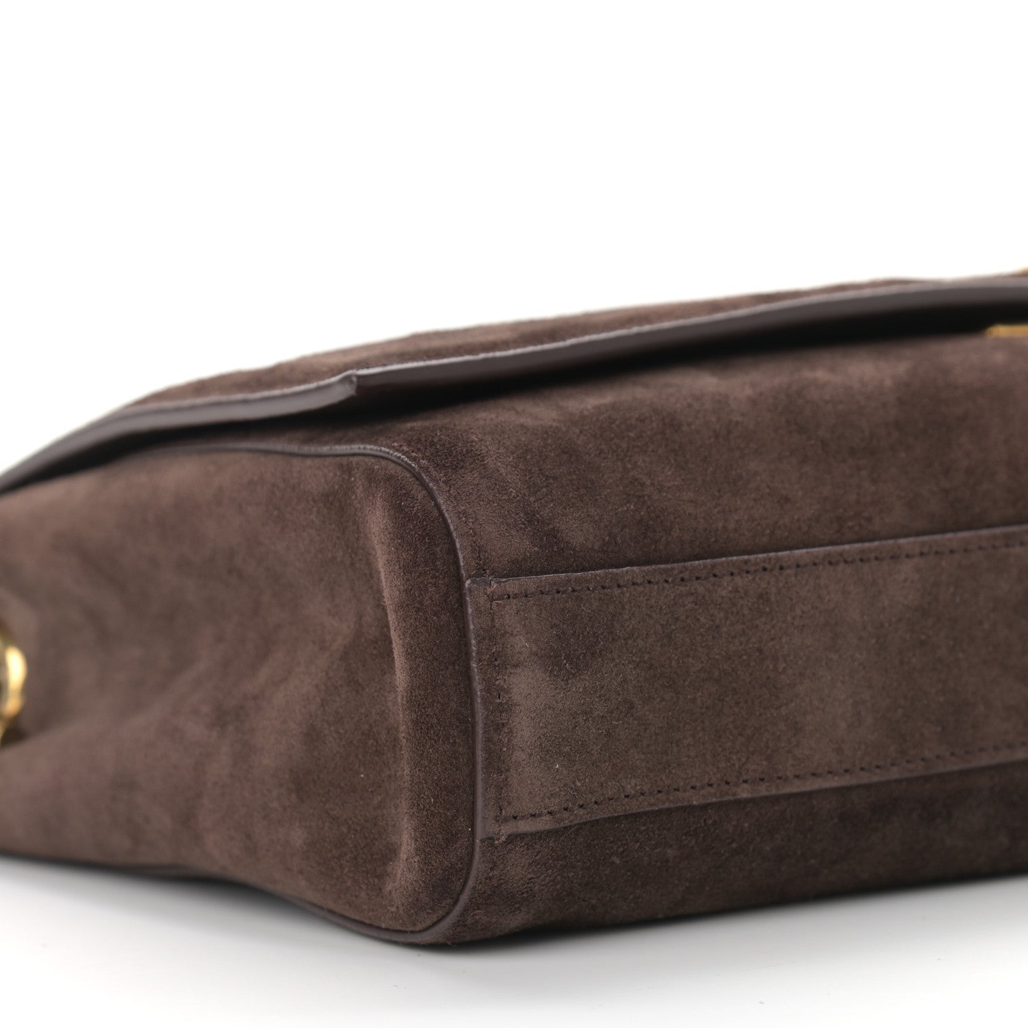 Saint Laurent Smooth Calfskin Suede Medium Reversible Monogram Kate Satchel Military Brown 14 of 15