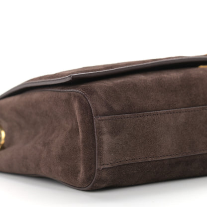Saint Laurent Smooth Calfskin Suede Medium Reversible Monogram Kate Satchel Military Brown 14 of 15
