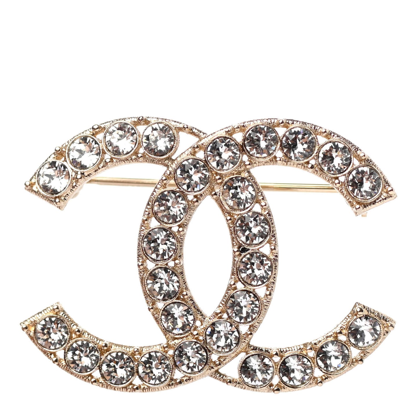 Crystal CC Brooch Gold