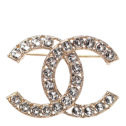Chanel Crystal CC Brooch Gold 1 of 4