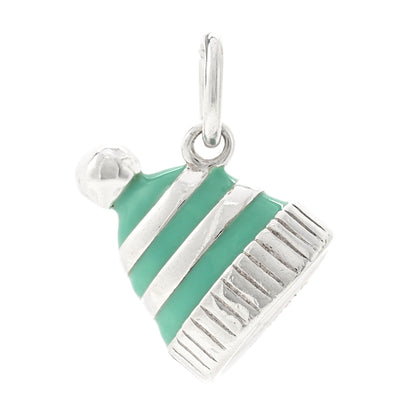 Tiffany Sterling Silver Enamel Winter Hat Charm Blue 1 of 3
