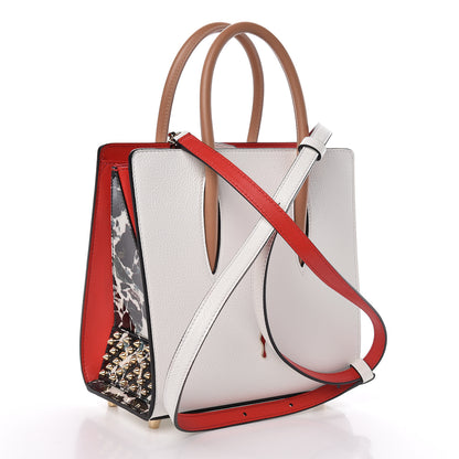 Christian Louboutin Calfskin Patent Studded Small Paloma White 3 of 10