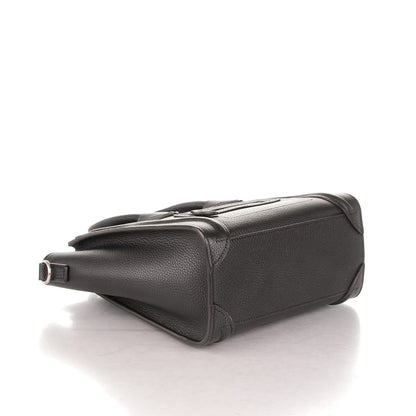 Celine Drummed Calfskin Nano Luggage Black 4 of 7