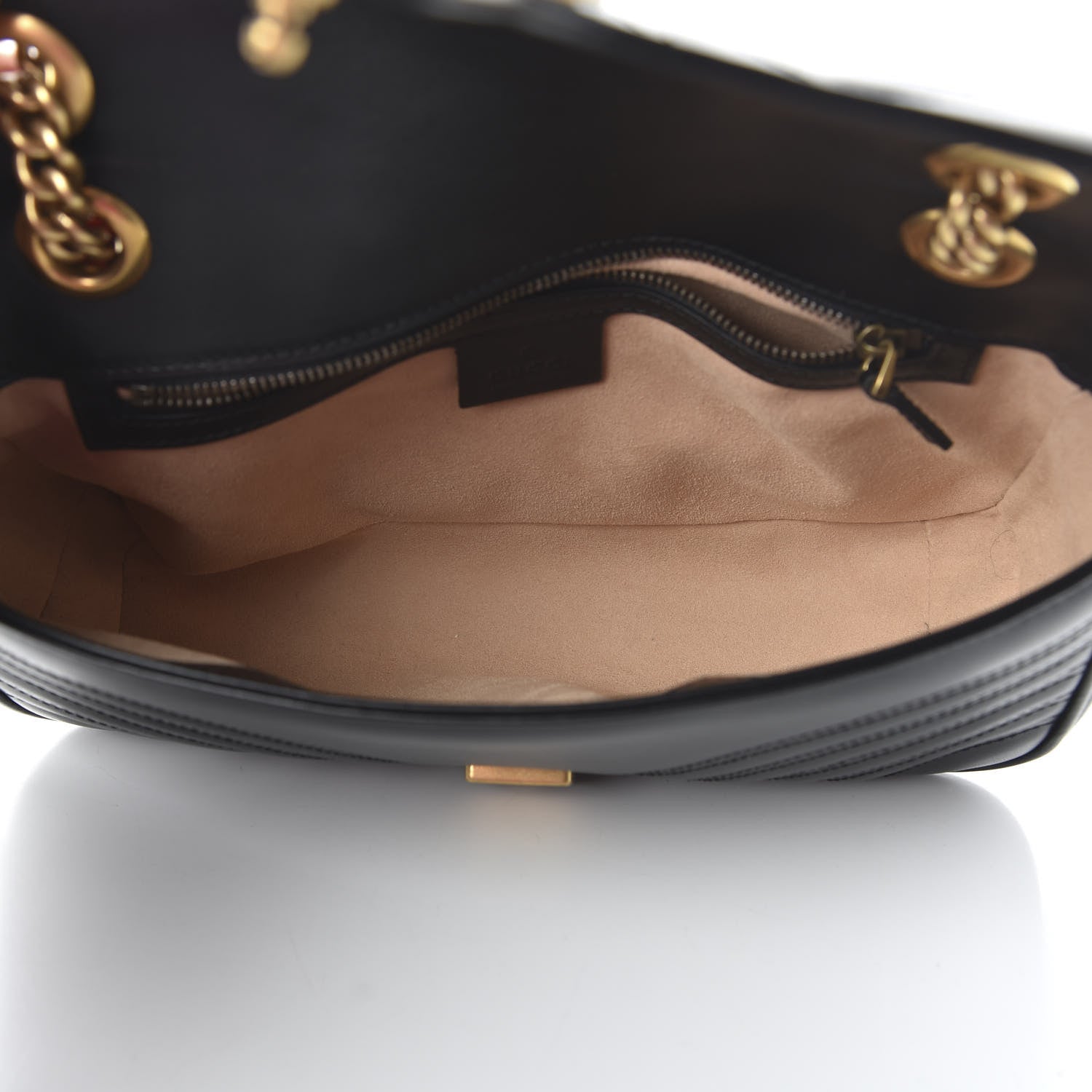 Gucci Calfskin Matelasse Small GG Marmont Shoulder Bag Black 5 of 11