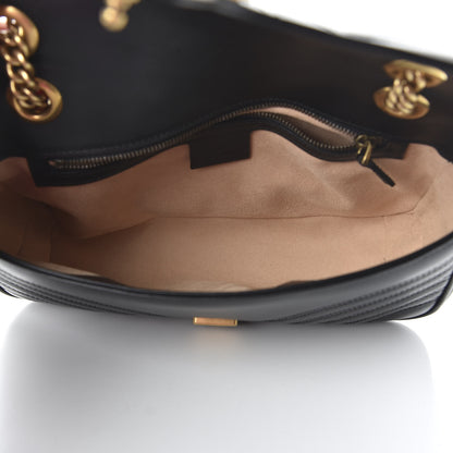 Gucci Calfskin Matelasse Small GG Marmont Shoulder Bag Black 5 of 11
