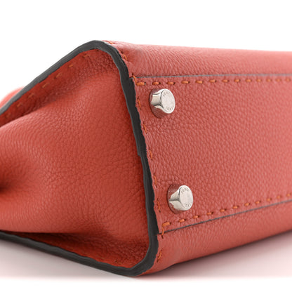 Fendi Cuoio Romano Selleria Mini Peekaboo Iconic Satchel Dark Orange 9 of 12