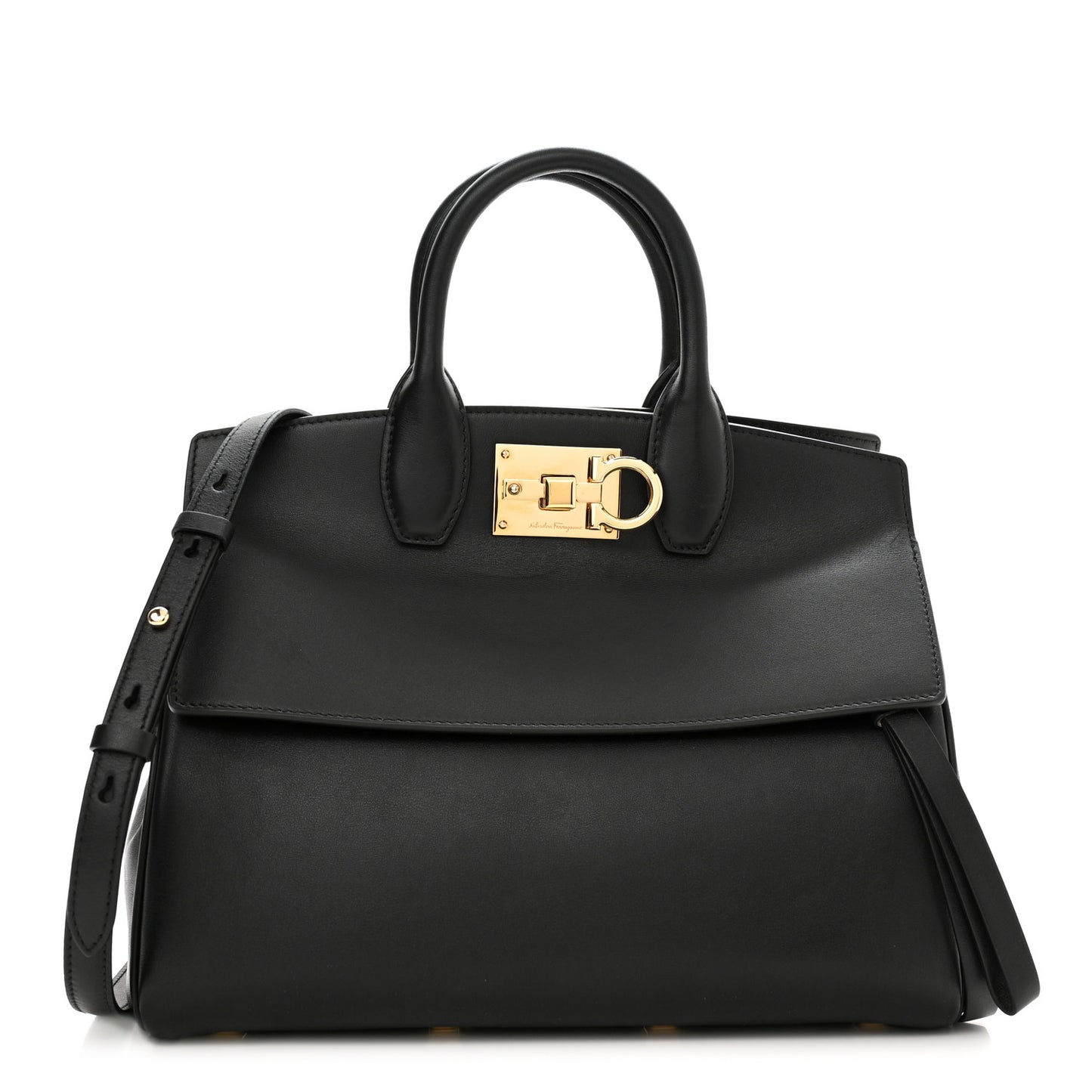 Calfskin Medium Studio Bag Black