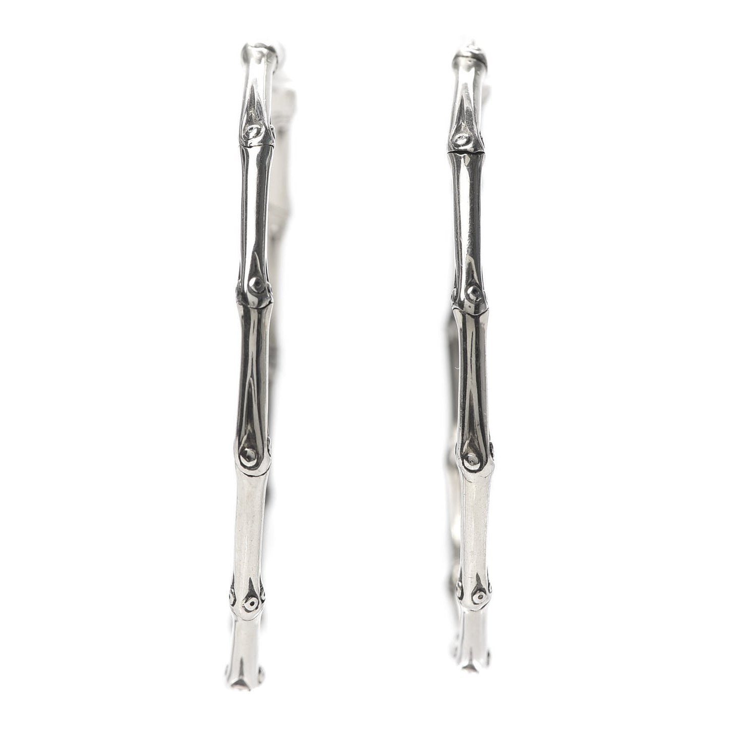 Sterling Silver 57mm Bamboo Hoop Earrings