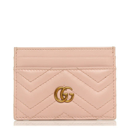 Gucci Calfskin Matelasse GG Marmont Card Holder Perfect Pink 1 of 6