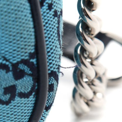 Gucci Monogram Multicolor Matelasse Diagonal Small GG Marmont Chain Shoulder Bag Light Blue 11 of 13