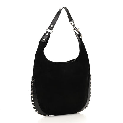 Fendi Suede Studded Hobo Black 3 of 10