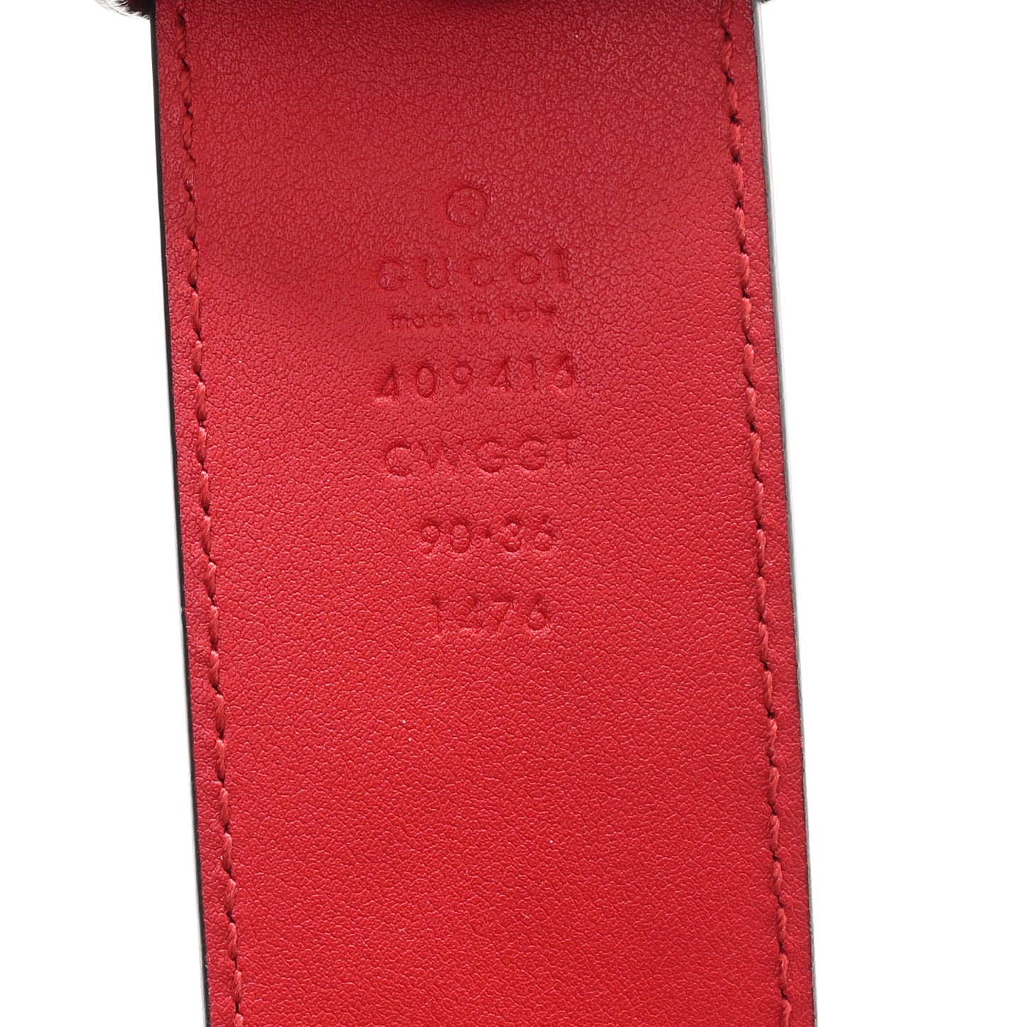 Textured Calfskin Flower Embroidered Double G 40mm Belt 90 36 Hibiscus Red