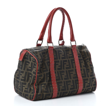 Fendi Zucca Cuoio Romano Selleria Medium Boston Tobacco Rosso Scuro 3 of 10