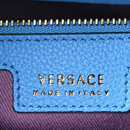 Versace Grained Calfskin La Medusa Medium Hobo Crossbody Blue 6 of 8