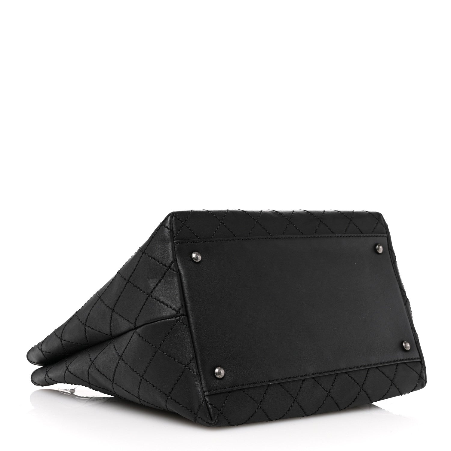 Chanel Calfskin Stitched Medium Shopping Tote Black 4 of 12