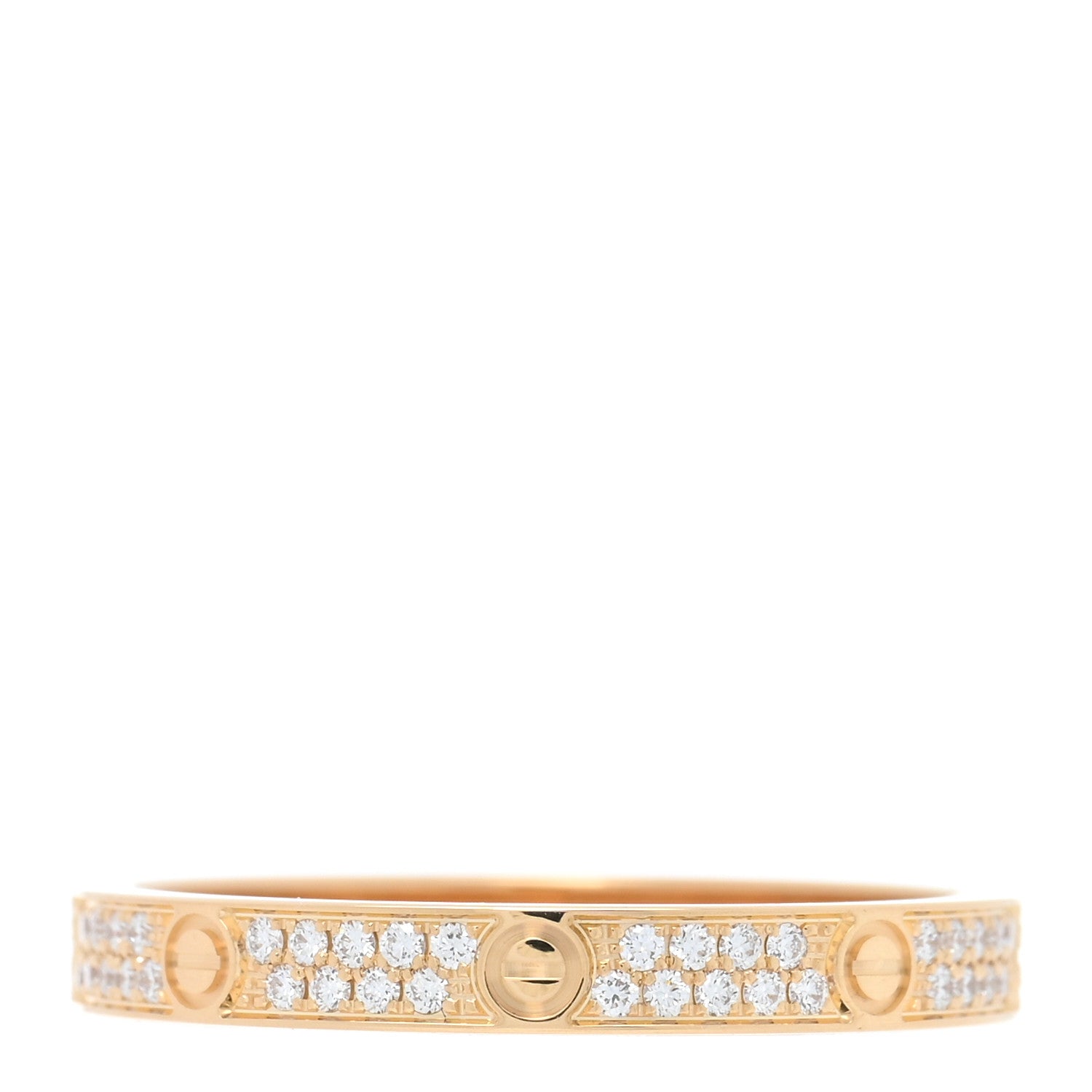 Cartier 18K Yellow Gold Diamond 2.6mm LOVE Paved Band Ring 53 6.25 3 of 4