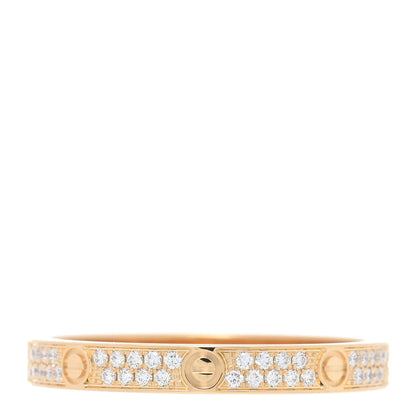 Cartier 18K Yellow Gold Diamond 2.6mm LOVE Paved Band Ring 53 6.25 3 of 4