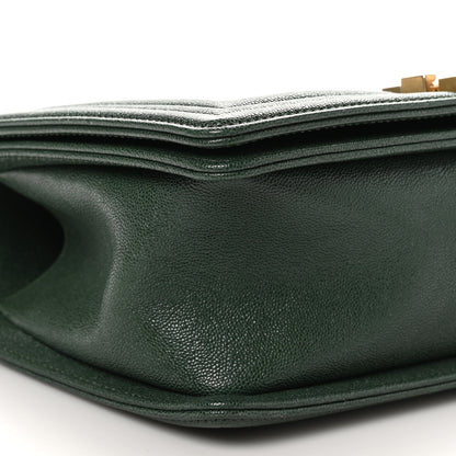 Chanel Caviar Quilted Medium Boy Flap Dark Green 9 of 10