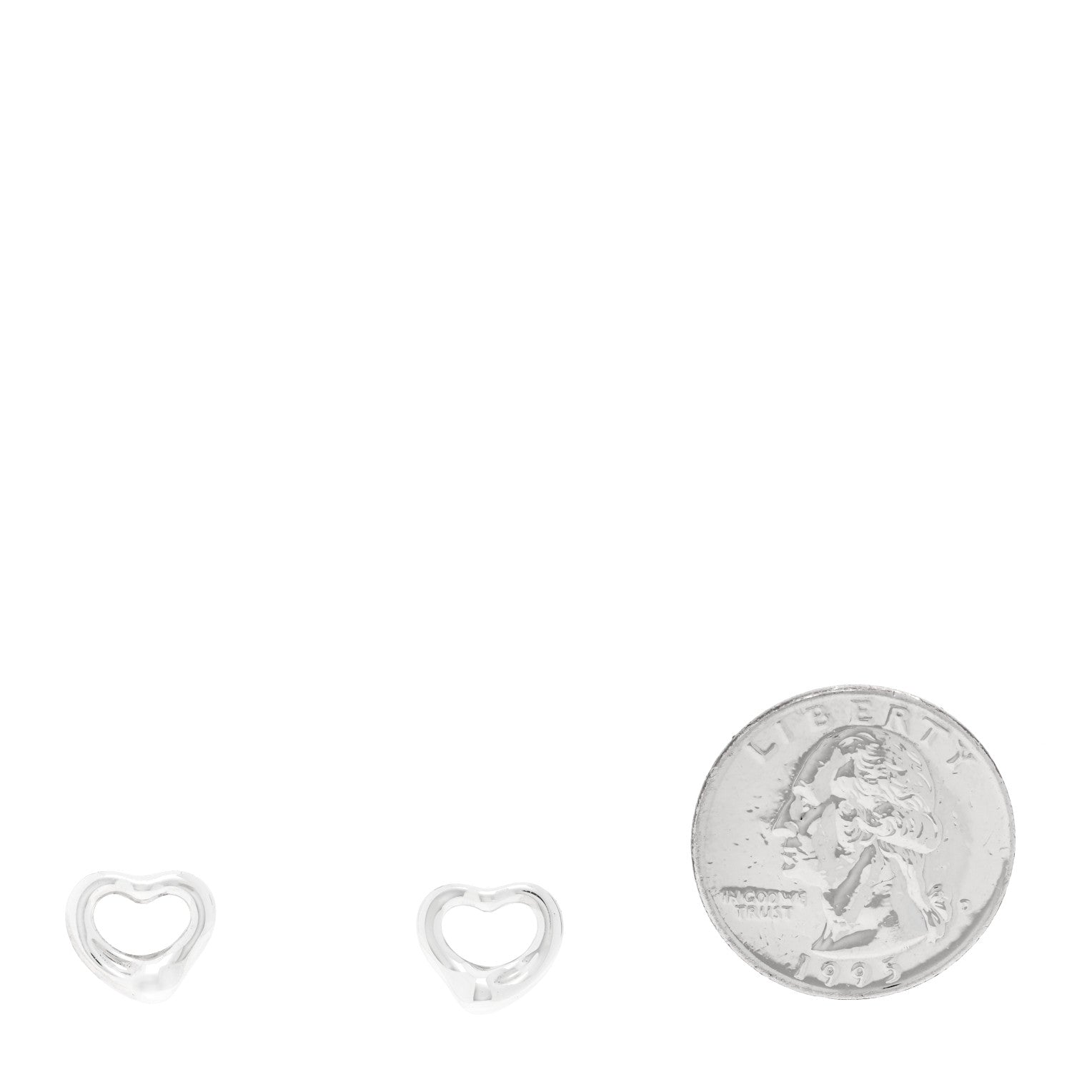 Tiffany Sterling Silver 11mm Elsa Peretti Open Heart Earrings 2 of 6