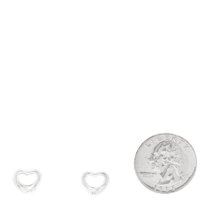 Tiffany Sterling Silver 11mm Elsa Peretti Open Heart Earrings 2 of 6