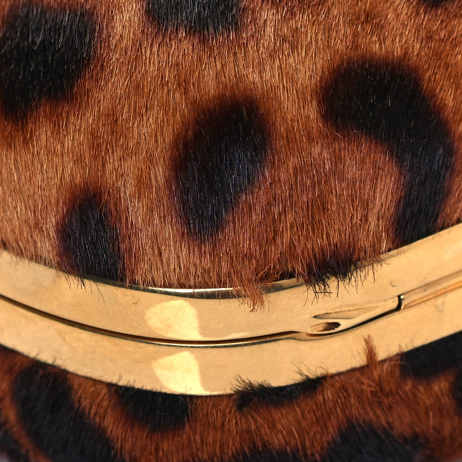 Alexander McQueen Calf Hair Leopard Print Skull Box Clutch 7 of 13