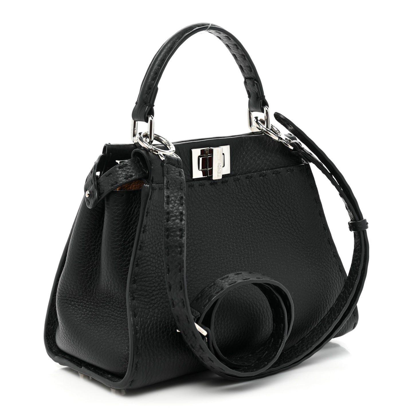 Cuoio Romano Selleria Bi-Color Mini Peekaboo Iconic Satchel Black Mou
