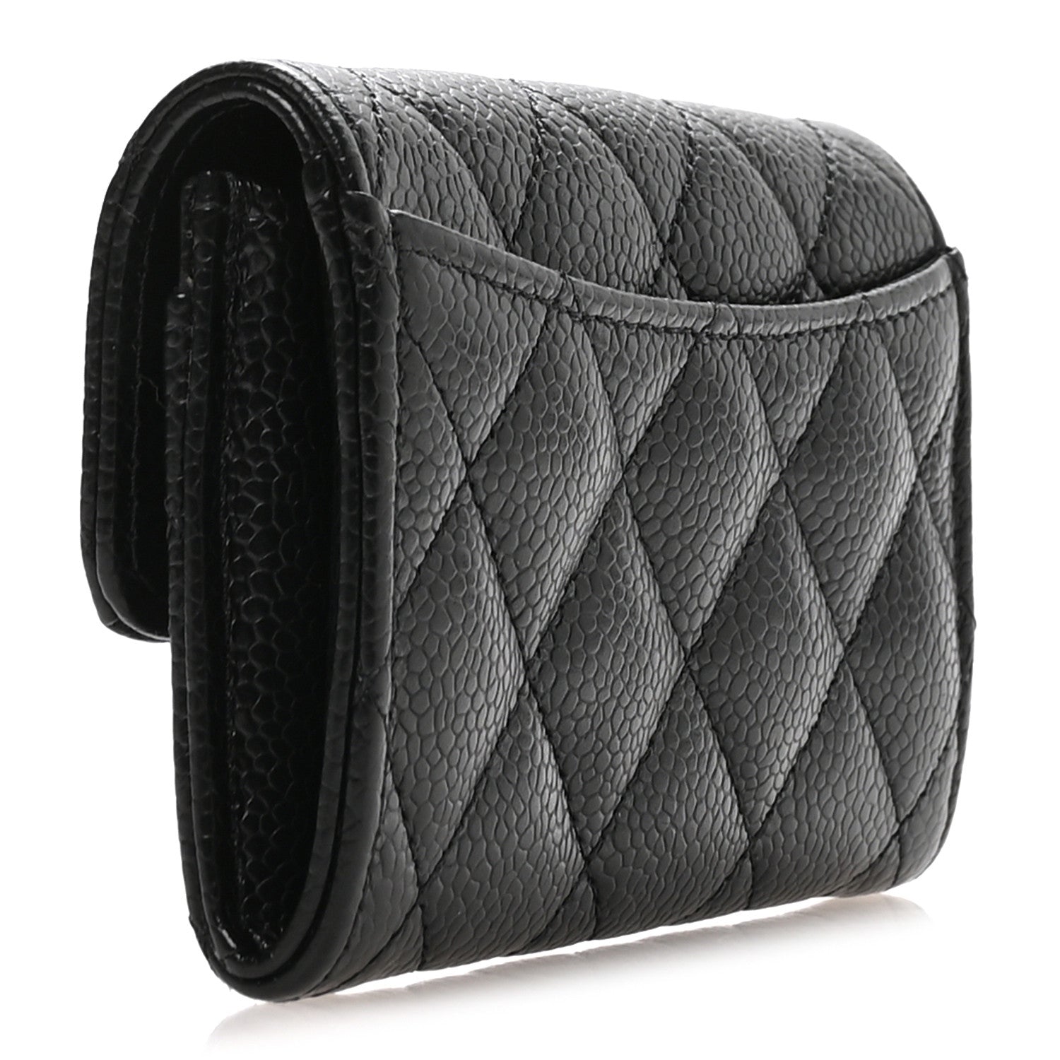 Chanel Caviar Quilted Flap Card Holder Wallet Black 3 of 8