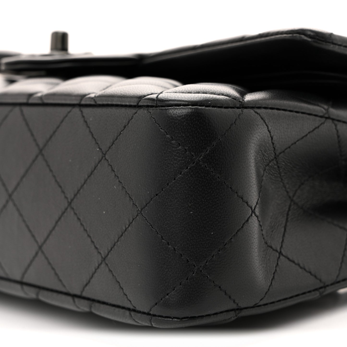 Lambskin Quilted Medium Double Flap So Black