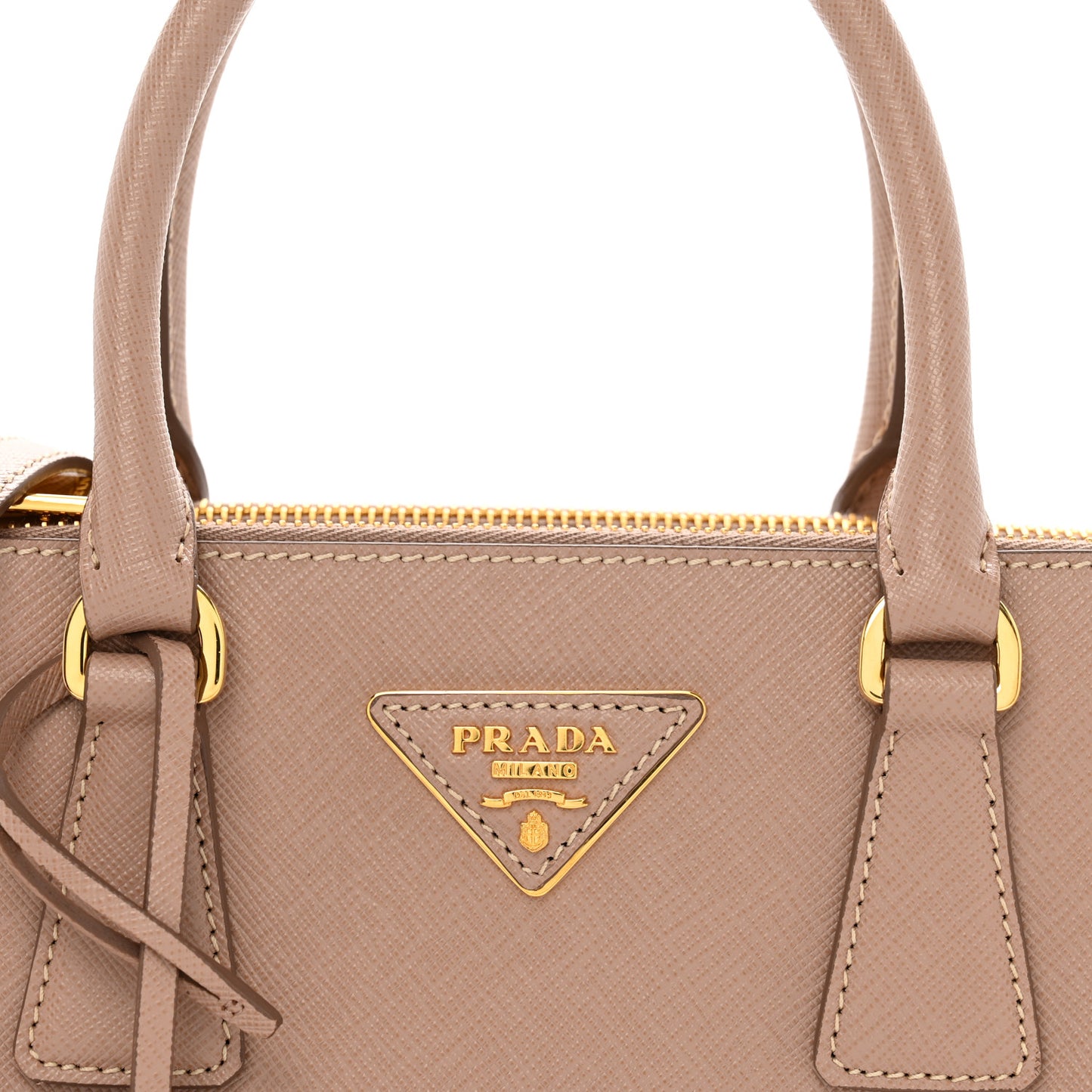 Saffiano Lux Mini Galleria Double Zip Tote Cipria
