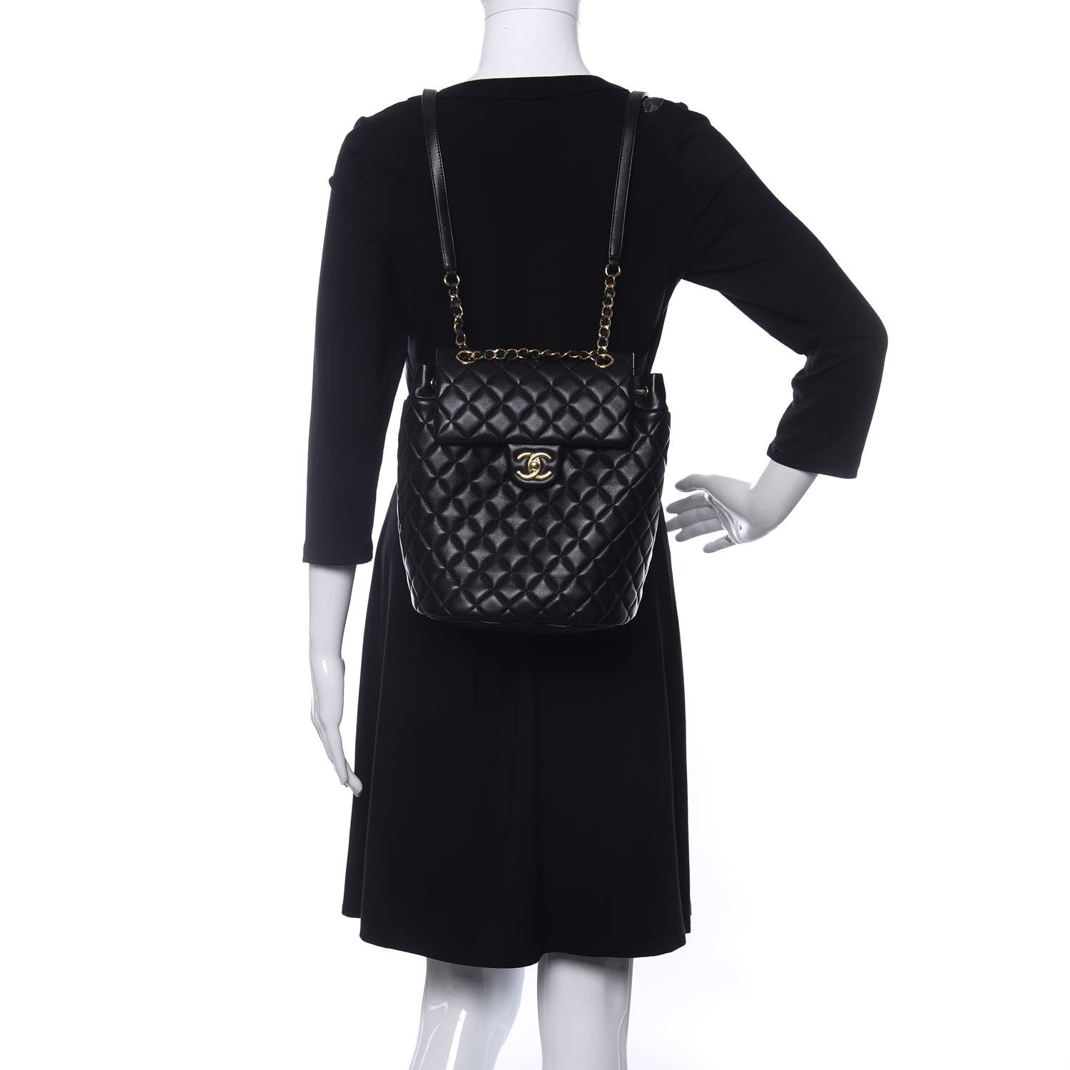 Chanel Calfskin Quilted Small Urban Spirit Backpack Black 2 of 11