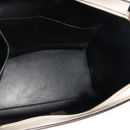 Celine Calfskin Suede Whipsnake Medium Trapeze Black White 6 of 11