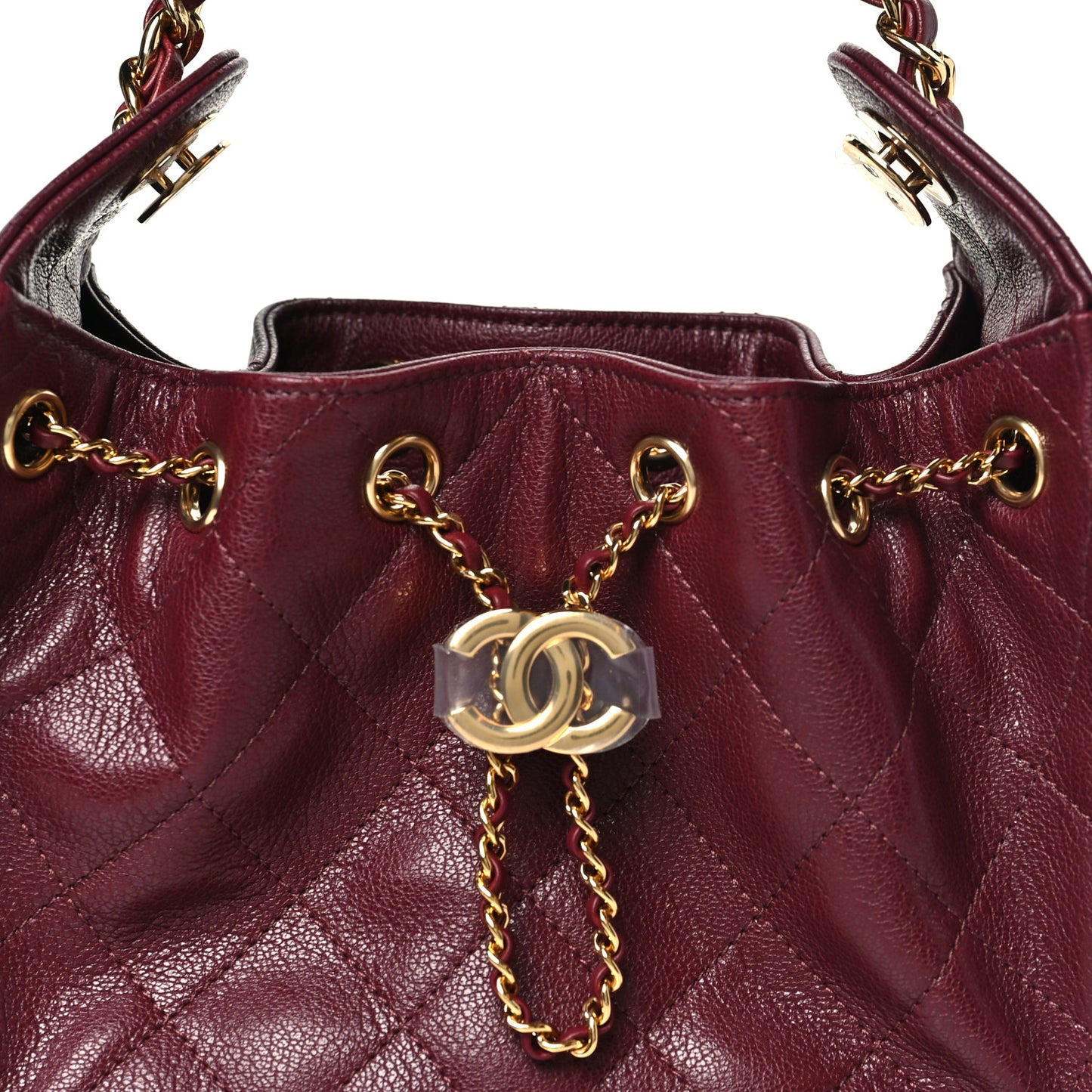 Grained Calfskin Quilted Mini Chanel 25 Handbag Dark Burgundy