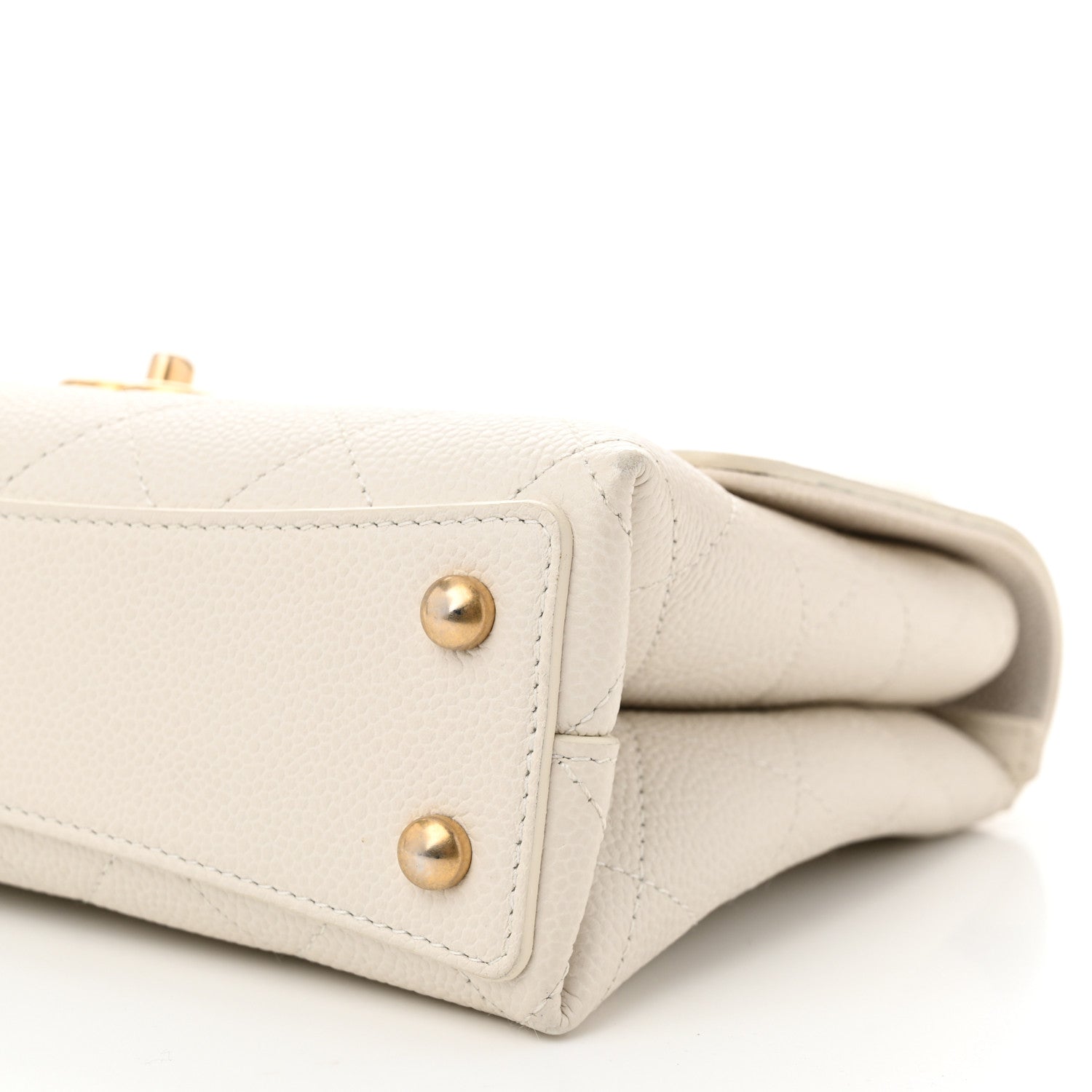 Chanel Grained Calfskin Small Stitched Flap White 10 of 14