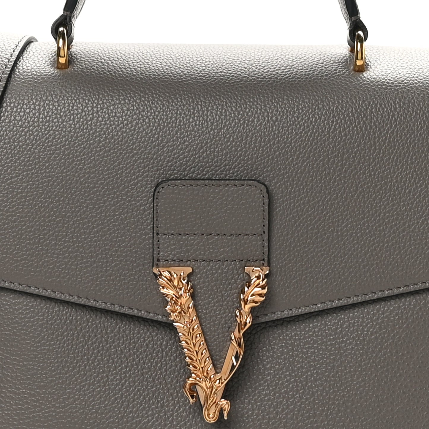 Calfskin Virtus Top Handle Bag Grey