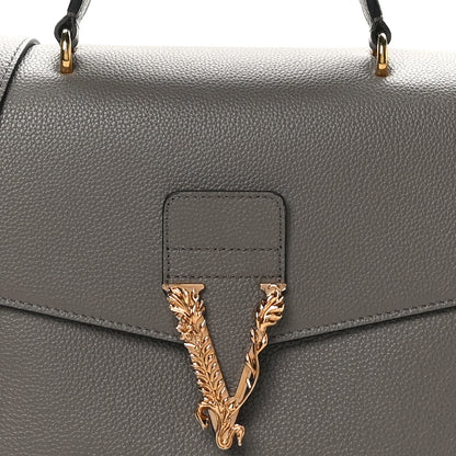 Versace Calfskin Virtus Top Handle Bag Grey 7 of 9