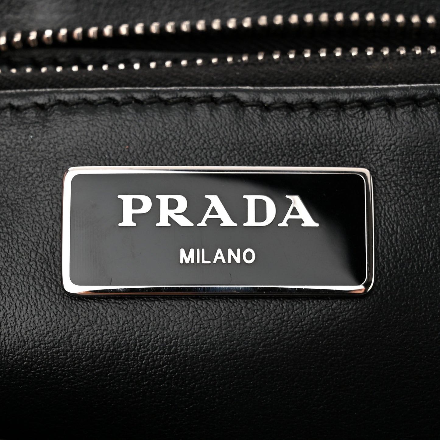 Re-Nylon Spazzolato Double Pocket Buckle Shoulder Bag Black