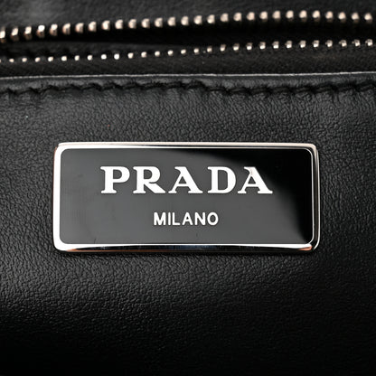 Prada Re-Nylon Spazzolato Double Pocket Buckle Shoulder Bag Black 6 of 10