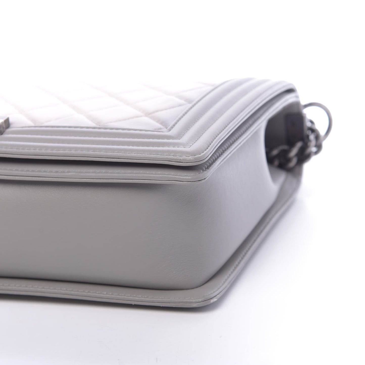 Calfskin Ombre Quilted Large Boy Flap Grey Beige