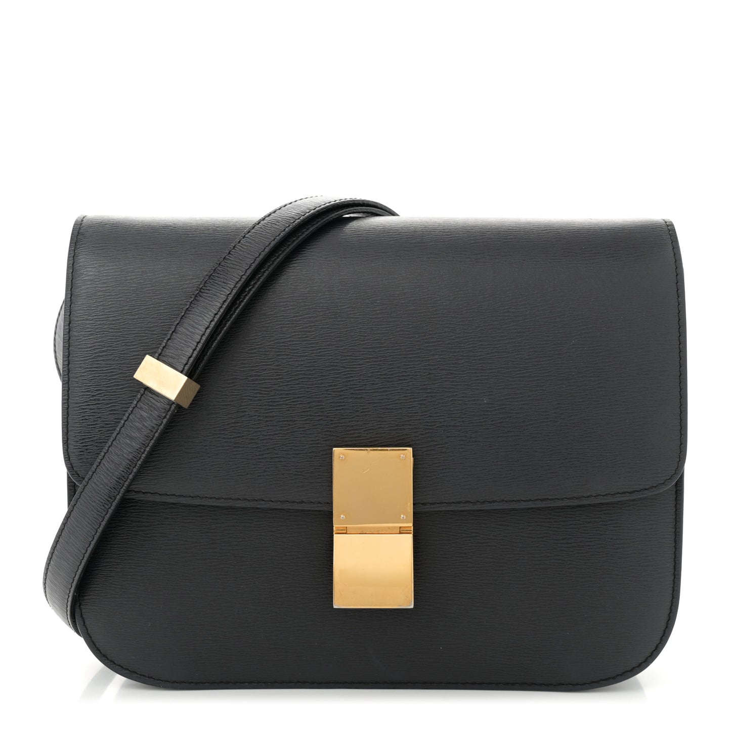 Liege Calfskin Medium Classic Box Flap Bag Black