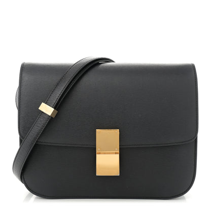 Celine Liege Calfskin Medium Classic Box Flap Bag Black 1 of 12