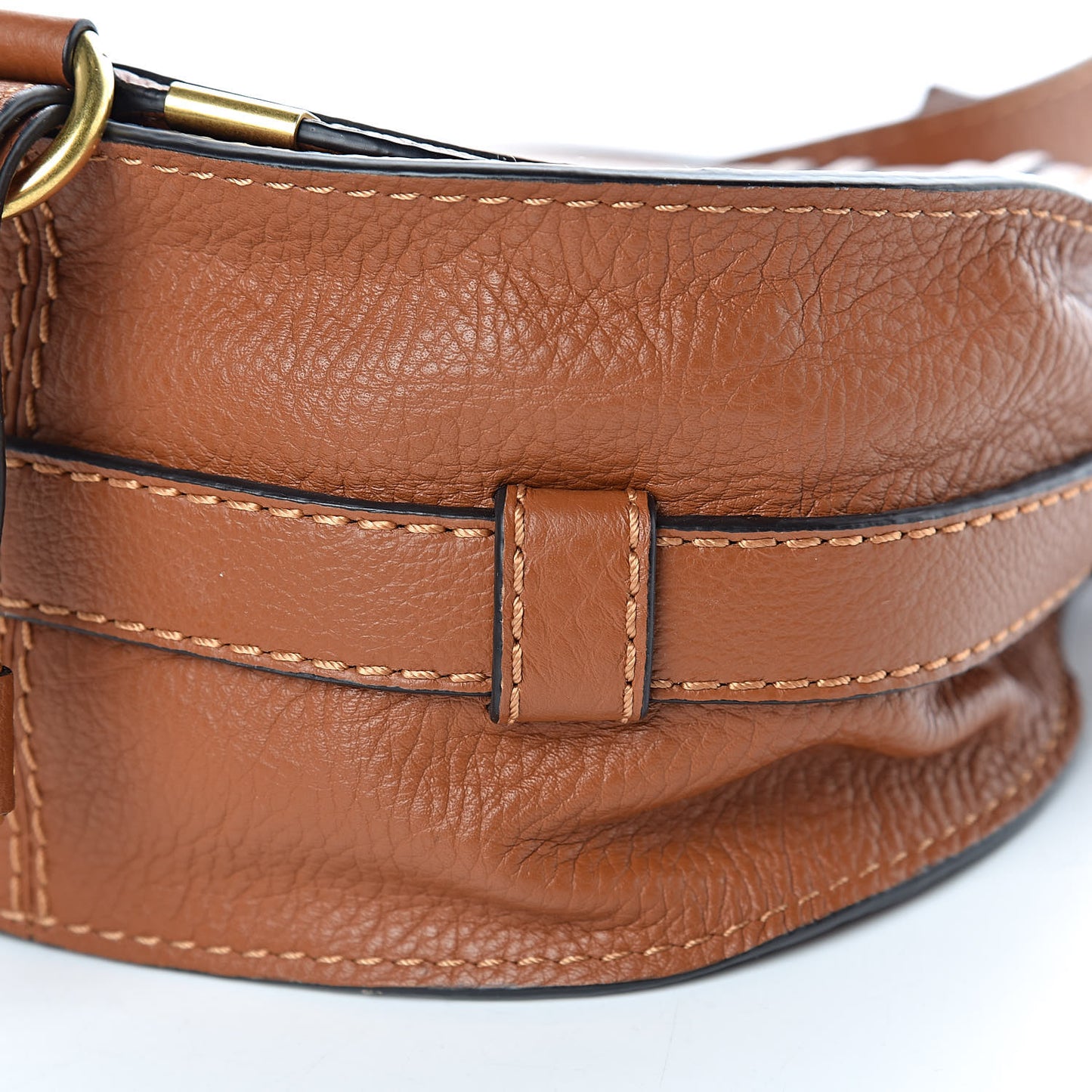 Calfskin Mini Marcie Round Crossbody Bag Tan