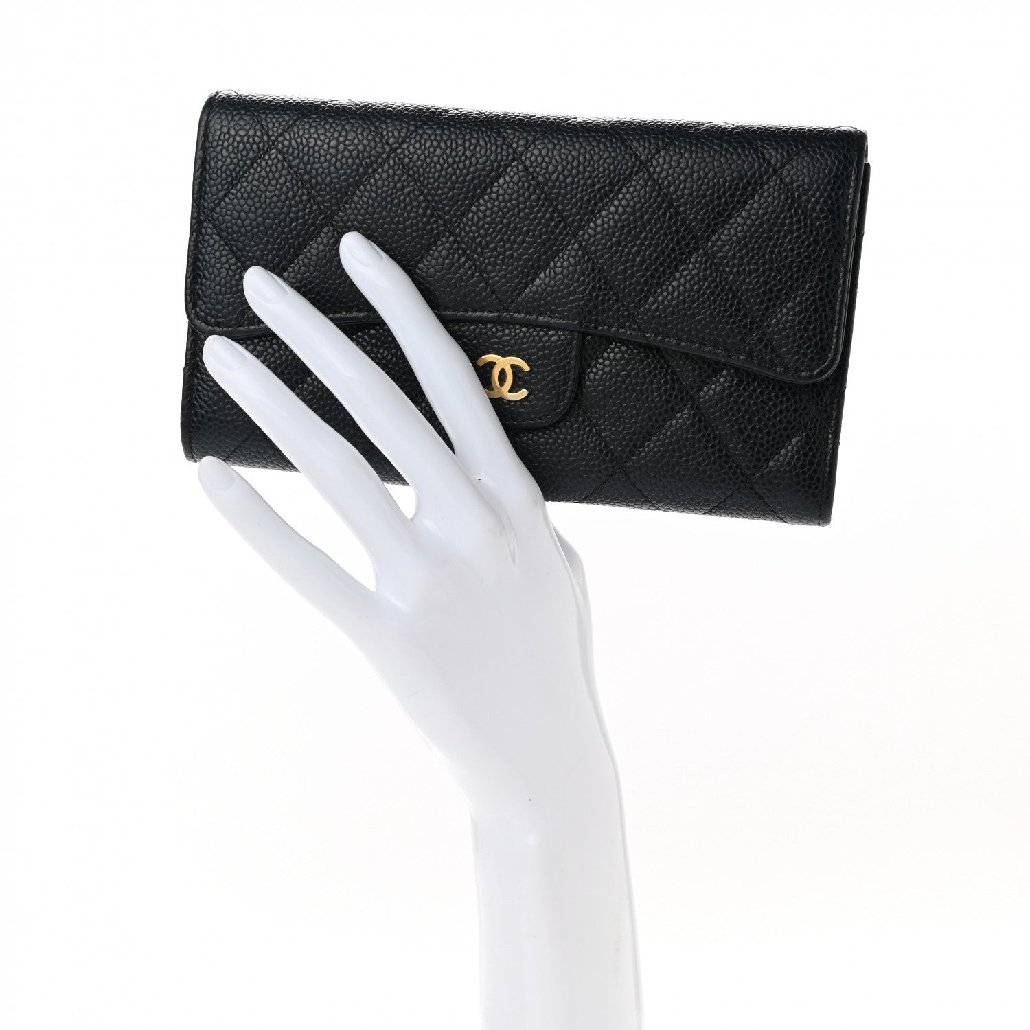 Chanel Caviar Quilted Large Flap Wallet Black 2 of 11
