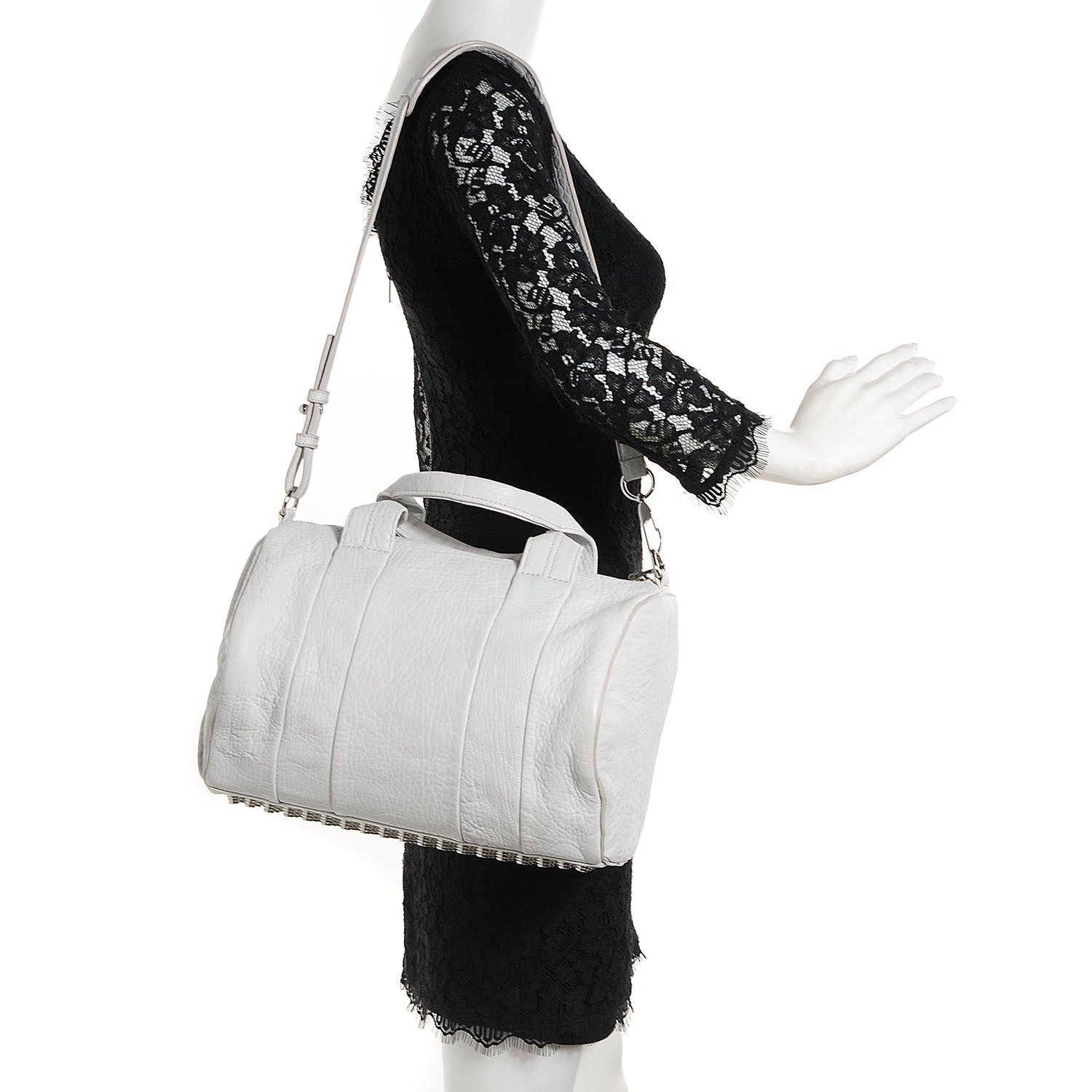 Alexander Wang Pebbled Lambskin Rocco Duffel White 2 of 6