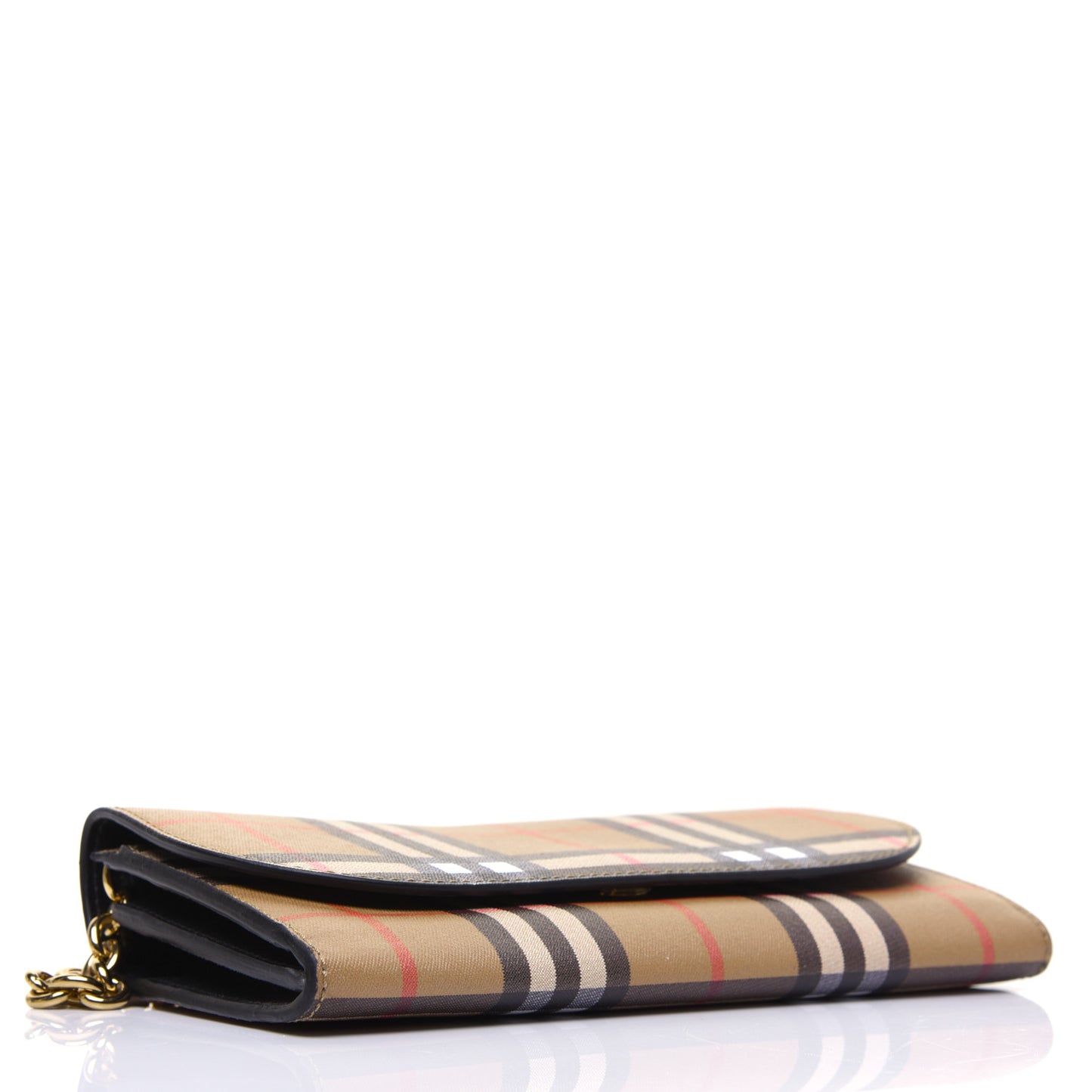 Vintage Check Henley Wallet On Chain Black