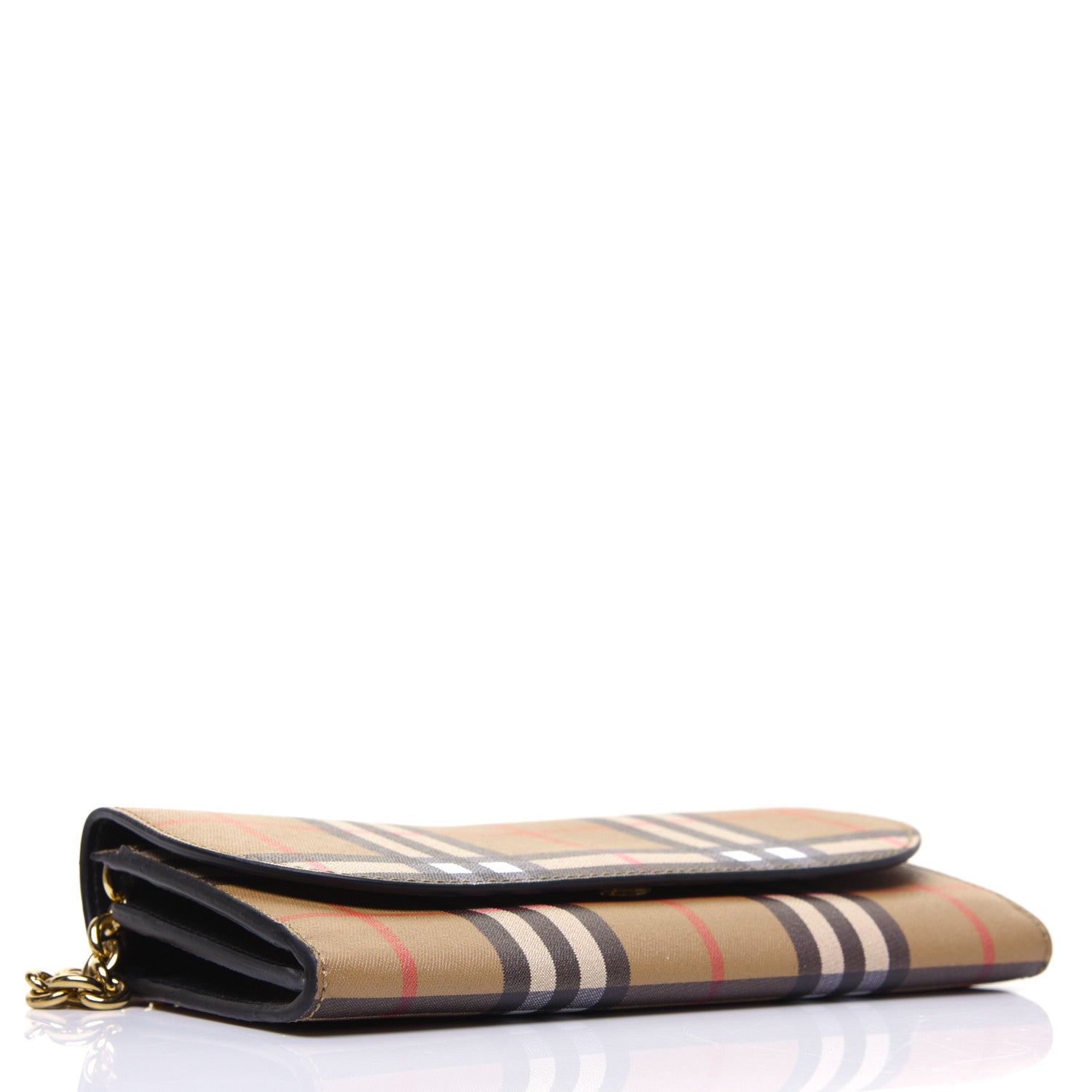 Burberry Vintage Check Henley Wallet On Chain Black 4 of 13