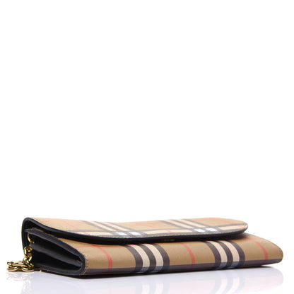Burberry Vintage Check Henley Wallet On Chain Black 4 of 13