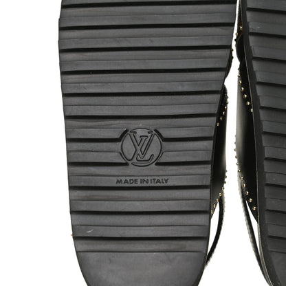 Louis Vuitton Monogram Paseo Flat Comfort Sandals 35 Black 8 of 11