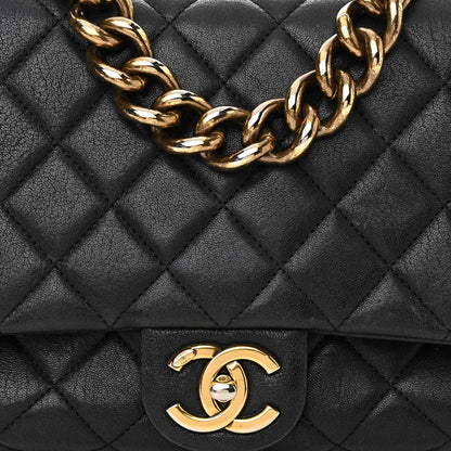 Chanel Shiny Sheepskin Quilted Large Trapezio Flap Black 16 of 16